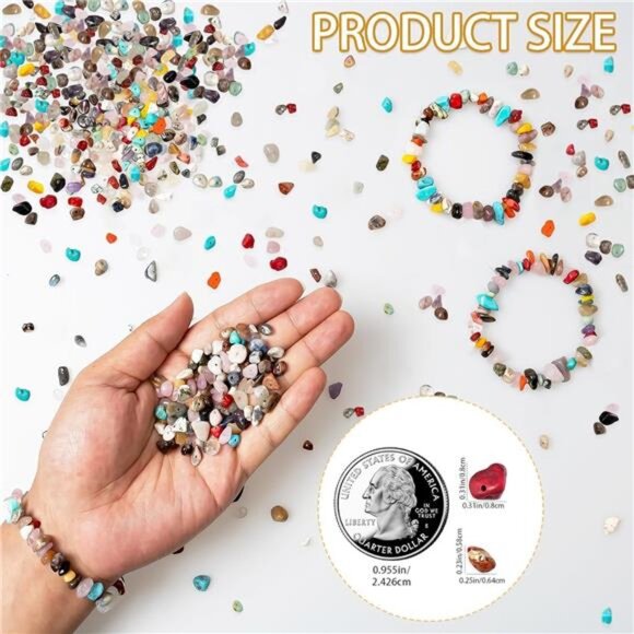 500pcs Natural Chip Stone Beads Multicolor 5mm to 8mm Irregular Gemstone - Picture 4 of 7